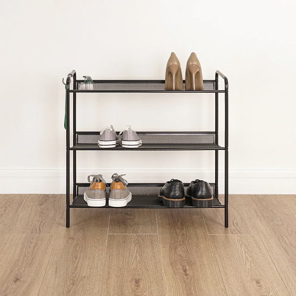 Полка для обуви "Женева-23", 645х270х600 мм, 3 полки, металл, чёрная, ПДО Ж23 Ч - Вид 4