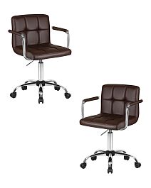 Набор 2 шт Офисное кресло для персонала DOBRIN TERRY (коричневый) - Фото предпросмотра