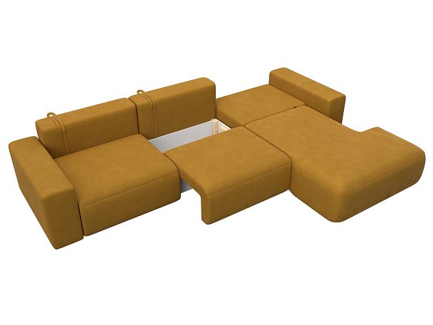 Диван угловой Лига-036 НПБ Классик Лонг правый угол Велюр желтый - Вид 8
