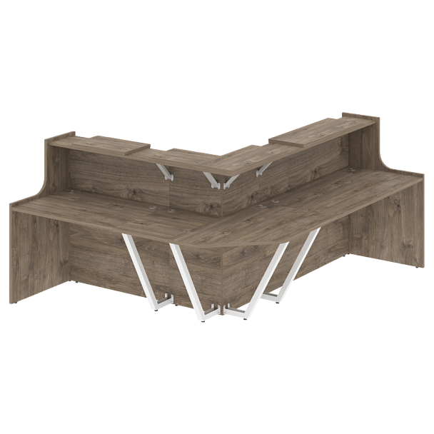 Ресепшн Г-образный "Onix" O.R-K-32 тиквуд темный - Вид 1