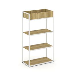 Rift Стеллаж металлический высокий приставной RF.STM-002 Дуб Винченцо/Металл Белый 696*350*1250 - Фото предпросмотра
