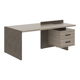 Стол СФ-531312 Дрифтвуд \Бетон чикаго тем\Графит 2000х961х840 WOOD&STONE - Фото предпросмотра