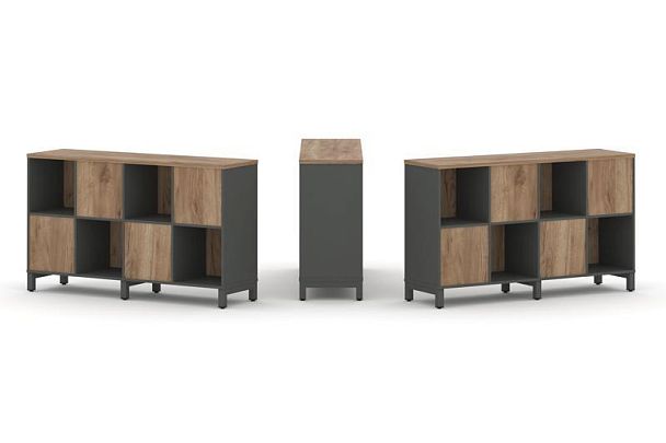 Style Project Набор стеллажа 2-х сторон., 2 яр. SN.NSD-241 Антрацит/Дуб Табак/Металл Антрацит 1488*4 - Вид 1