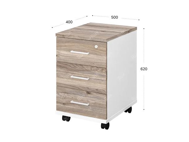 TANDEM RTD037-50-MA Тумба выкатная универсальная 400х500х620 Дуб Маувелла/Белый - Вид 2