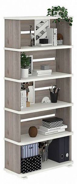 Стеллаж Домино СБ-25/5 Белый/Нельсон - Вид 2