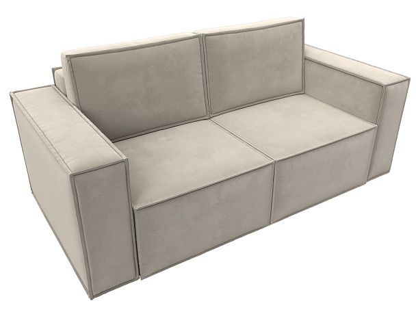 Диван прямой Куба мини Микровельвет бежевый - Вид 5