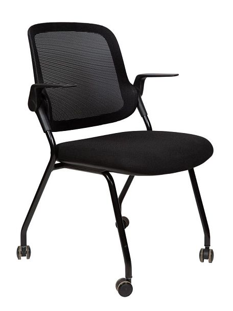 Стул / Cult / черная сетка/черная ткань/черный каркас пластик/ролики - Вид 1