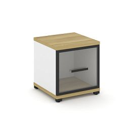 Concept Шкаф 1 узкая секция, 1 ниша CN.STU-113 RPB B Дуб Винченцо/Белый Бриллиант/Металл Черный/Прозрачный 420*420*450 - Фото предпросмотра