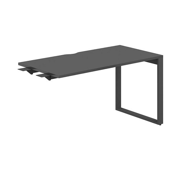 Стол комбо 1400х600х750  / профиль О-образный: 70х20 антрацит; столешница с вырезом: антрацит / Аллегро / Allegro - Вид 1