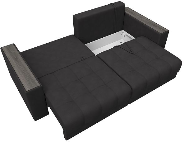 Диван прямой с декором Лига-049 НПБ Замша коричневый - Вид 9