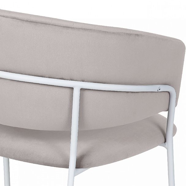 Стул кухонный Даксон светло-серый велюр/белый - Вид 9