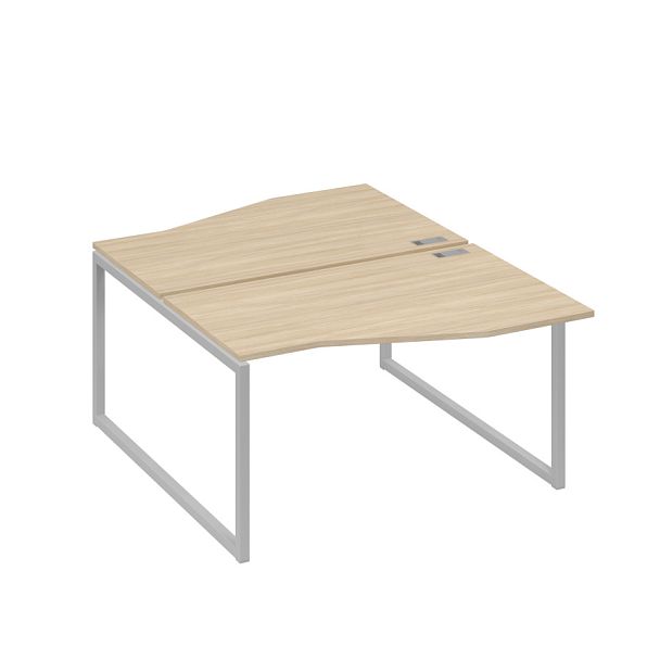 Рабочая станция столы (2х140) Техно каркас QUATTRO A4 А4 Б4 190 БП дуб скандинавский / металлокаркас серый - Вид 1