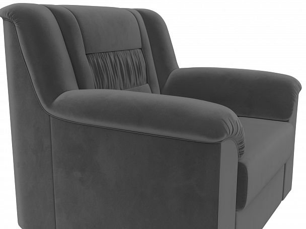 Кресло Карелия (полностью велюр серый) - Вид 4