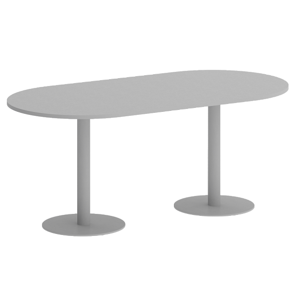 Home Office Стол овальный VR.SP-5-180.1 Серый/Серый металл 1800*900*750 - Вид 1