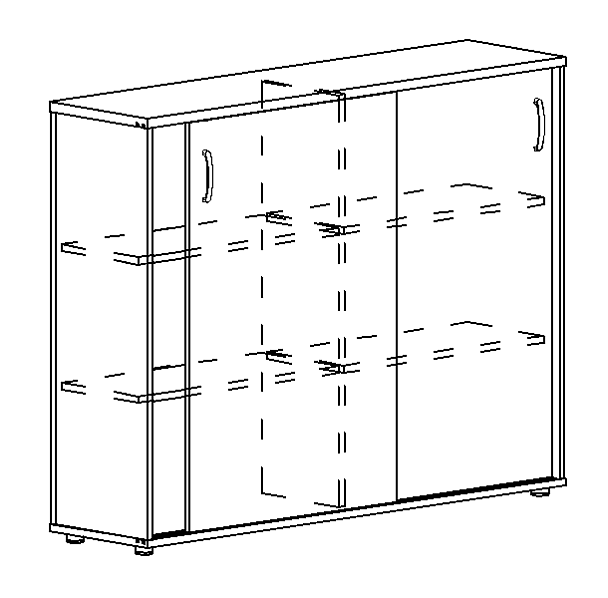 Шкаф-купе средний (для 2-х столов 80) A4 А4 322 БП дуб шамони - Вид 3
