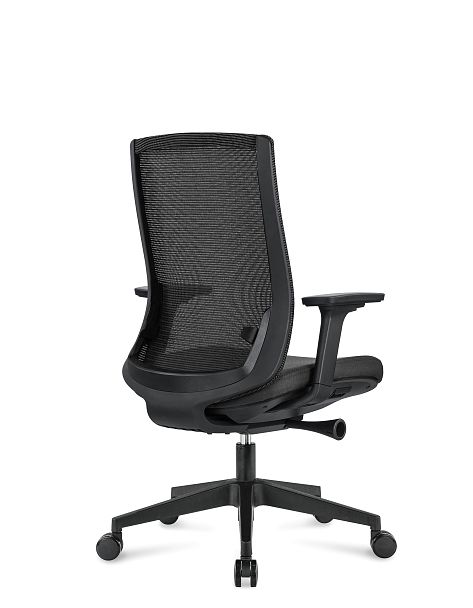 Кресло офисное Ruby black LB / черный пластик / черная сетка / черная ткань - Вид 4