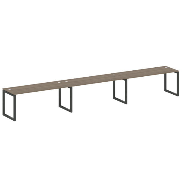 Metal System Quattro Р. ст. на 3 раб. места на О-образном м/к 50БО.СМ-3.5 Вяз/Антрацит металл 5400*720*750 - Вид 1