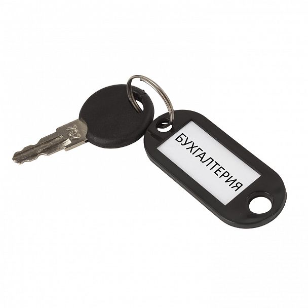 Бирки для ключей КОМПЛЕКТ 50 ШТ., длина 50 мм, инфо-окно 30х15 мм, ЧЕРНЫЕ, STAFF, 237491, 88 - Вид 6