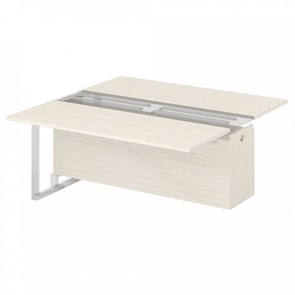 Центральный модуль 160 переговорного стола на промежуточных опорах "Компьютерные столы"  ПК-ФРМ-СТГ160Х160/Ц-В2-30 дуб альпийский - Вид 1