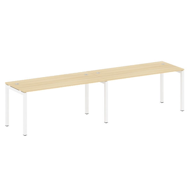 Metal System Quattro Р. ст. на 2 раб. места на П-образном м/к 50БП.СМ-2.4 Акация/Белый металл 3200*720*750 - Вид 1