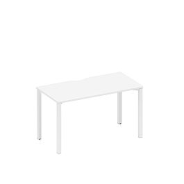 Стол письменный на металлокаркасе, столешница с вырезом Space+ А1 БГ 014.2 БП белый премиум / белый гладкий - Фото предпросмотра