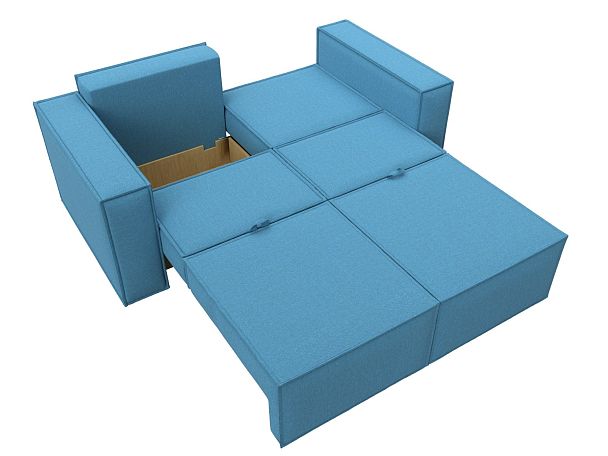 Диван прямой Куба мини Рогожка голубой - Вид 9