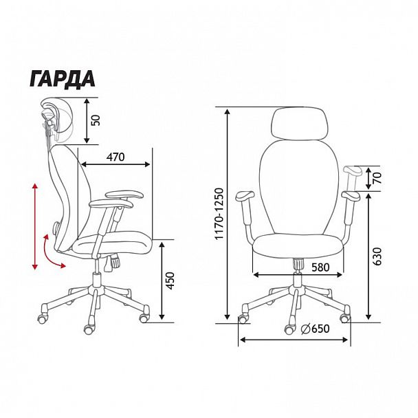 Кресло Гарда SL / белый пластик / серая сетка / серая сидушка - Вид 10