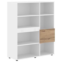 Стеллаж EHC 1145 Дуб Денвер светлый/Белый 1120х430х1355 EDIS - Фото предпросмотра