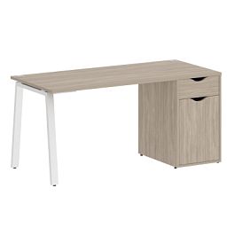 Home Office Стол письменный VR.SP-3-158.1.A Дуб аттик/Белый металл 1580*720*750 - Фото предпросмотра