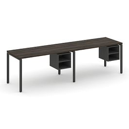 Concept Рабочая станция односторонняя с подвес. тумбами 2 места CN.ORS-107 Дуб Мали/Антрацит/Металл Антрацит 2760*720*750 - Фото предпросмотра