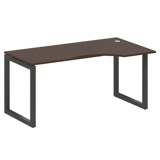 Metal System Quattro Стол криволинейный правый на О-образном м/к 50БО.СА-1 (R) Венге/Антрацит металл 1600*900*750 - Вид 1