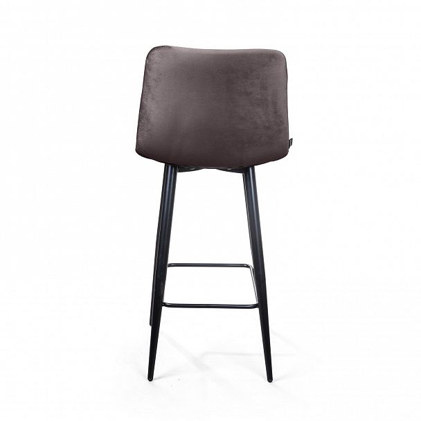 Стул полубарный UNO, бархат антрацит 14 / чёрный конус - Вид 6