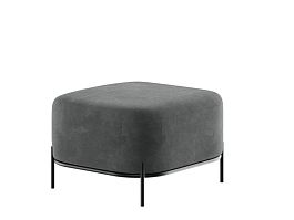 Jive Диван одноместный без спинки JVE-3 Velutto 75/Металл Черный 670*720*480 - Фото предпросмотра