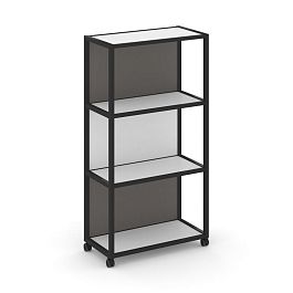 Shelf Mobile Стеллаж 4 уровня 1 секция VR.LT-STK-404.08 Белый Бриллиант/Металл Черный/W-26 800*400*1523 - Фото предпросмотра