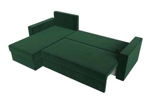 Угловой диван Траумберг Лайт левый (полностью велюр зеленый) - Вид 9