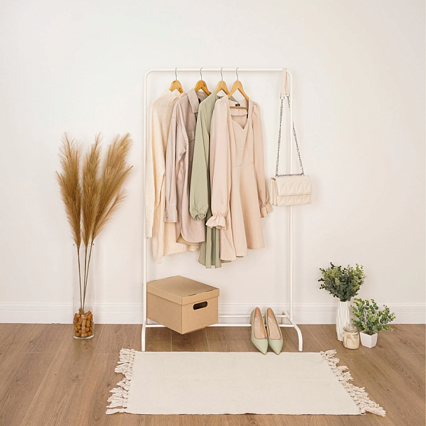 Вешалка для плечиков "Радуга-1", 1500х820х390 мм, металл, белая, ВНП 298 Б - Вид 5