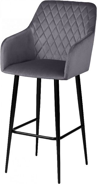 Комплект барных поворотных кресел Барли К, темно-серый H-15/черный, 2 шт. - Вид 2
