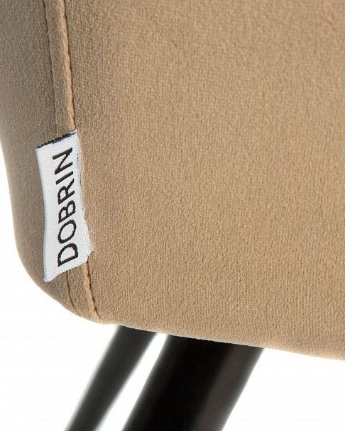 Стул обеденный DOBRIN ROBERT (черные матовые ножки, велюр V108-104 Мокко) - Вид 9