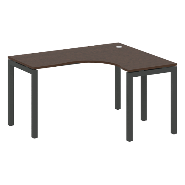 Metal System Quattro Стол криволинейный правый на П-образном м/к 50БП.СА-3 (R) Венге/Антрацит металл 1400*1200*750 - Вид 1