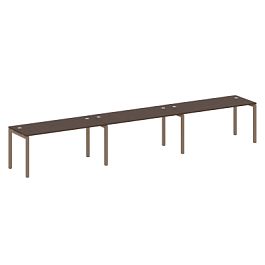 Metal System Quattro Р. ст. на 3 раб. места на П-образном м/к 50БП.СМ-3.4 Венге/Мокко металл 4800*720*750 - Фото предпросмотра