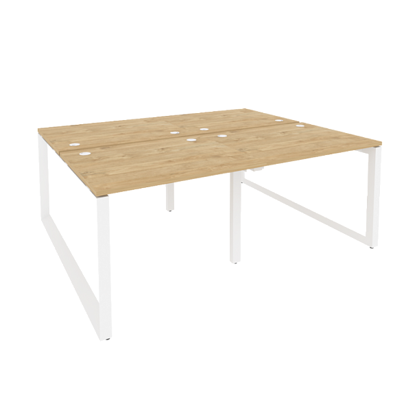 Onix Рабочая станция на О-образном м/к O.MO-D.RS-4.1.8 Тиквуд светлый/Белый металл 1960*1635*750 - Вид 1