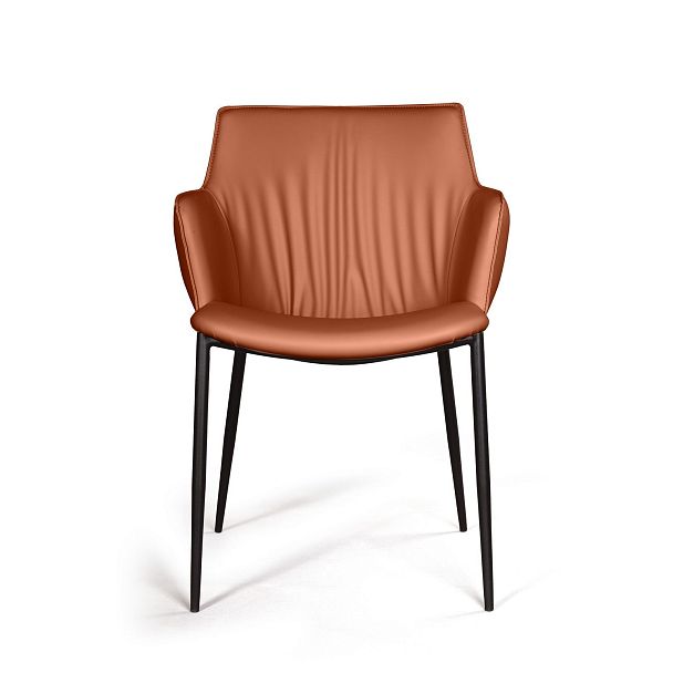 Стул с подлокотниками Sofia, экокожа soft-touch, терракот - Вид 2