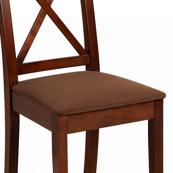 Комплект деревянных стульев с мягким сиденьем Бергольф Темный орех/Коричневый велюр, 3 шт. - Вид 12