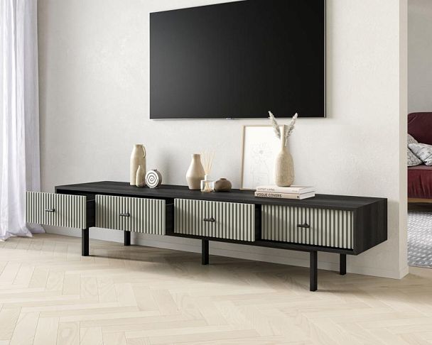 Комод с четырьмя ящиками под TV Emerson арт EM06/gray/L - Вид 2