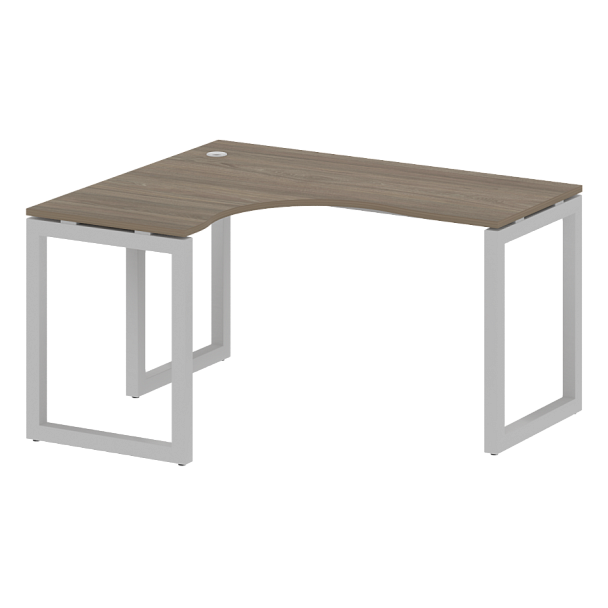 Metal System Quattro Стол криволинейный левый на О-образном м/к 50БО.СА-3 (L) Вяз/Серый металл 1400*1200*750 - Вид 1