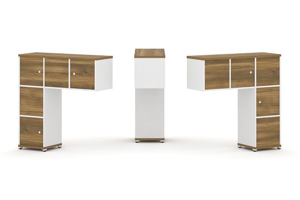 Concept Надставка низкая CN.DNN-007 Сандал Янтарный/Белый Бриллиант/Металл Белый 1099*365*1130 - Вид 1