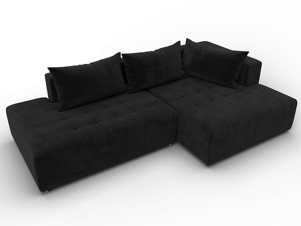 Диван угловой Лига-103 НПБ угол правый Велюр черный - Вид 6