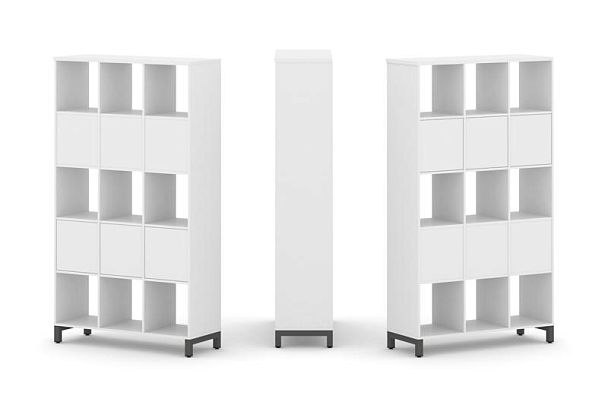 Стайл Проджект Набор стеллажа 2-х сторон., 5 яр. SN.NSD-531 Белый/Металл Антрацит 1121*400*1982 - Вид 1