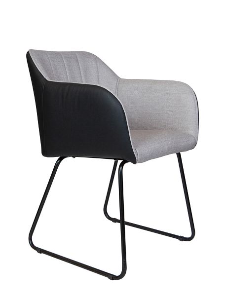 Стул / Bravo / серая ткань / черная экокожа - Вид 1