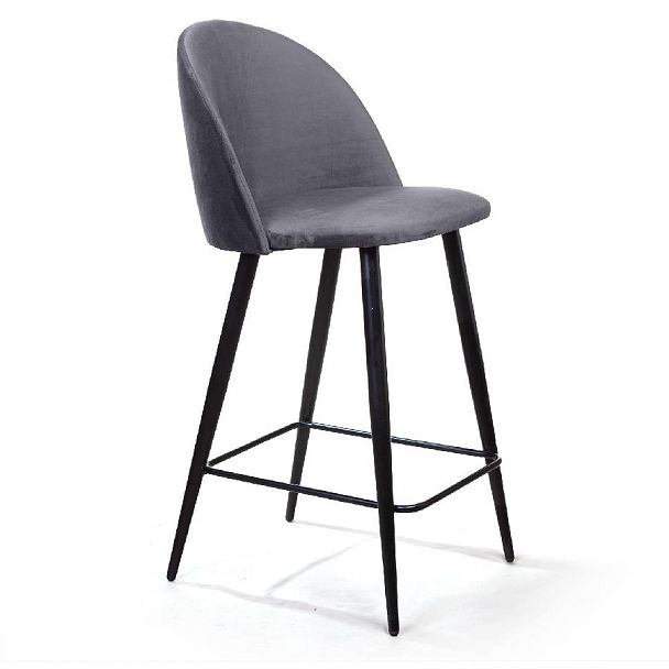 Стул полубарный Thomas, бархат серый 27 - Вид 2